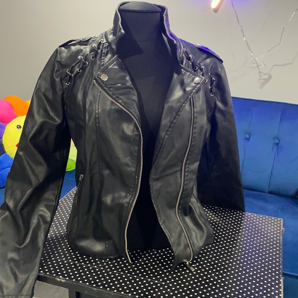 Moto gear large polyester (pleather) jacket